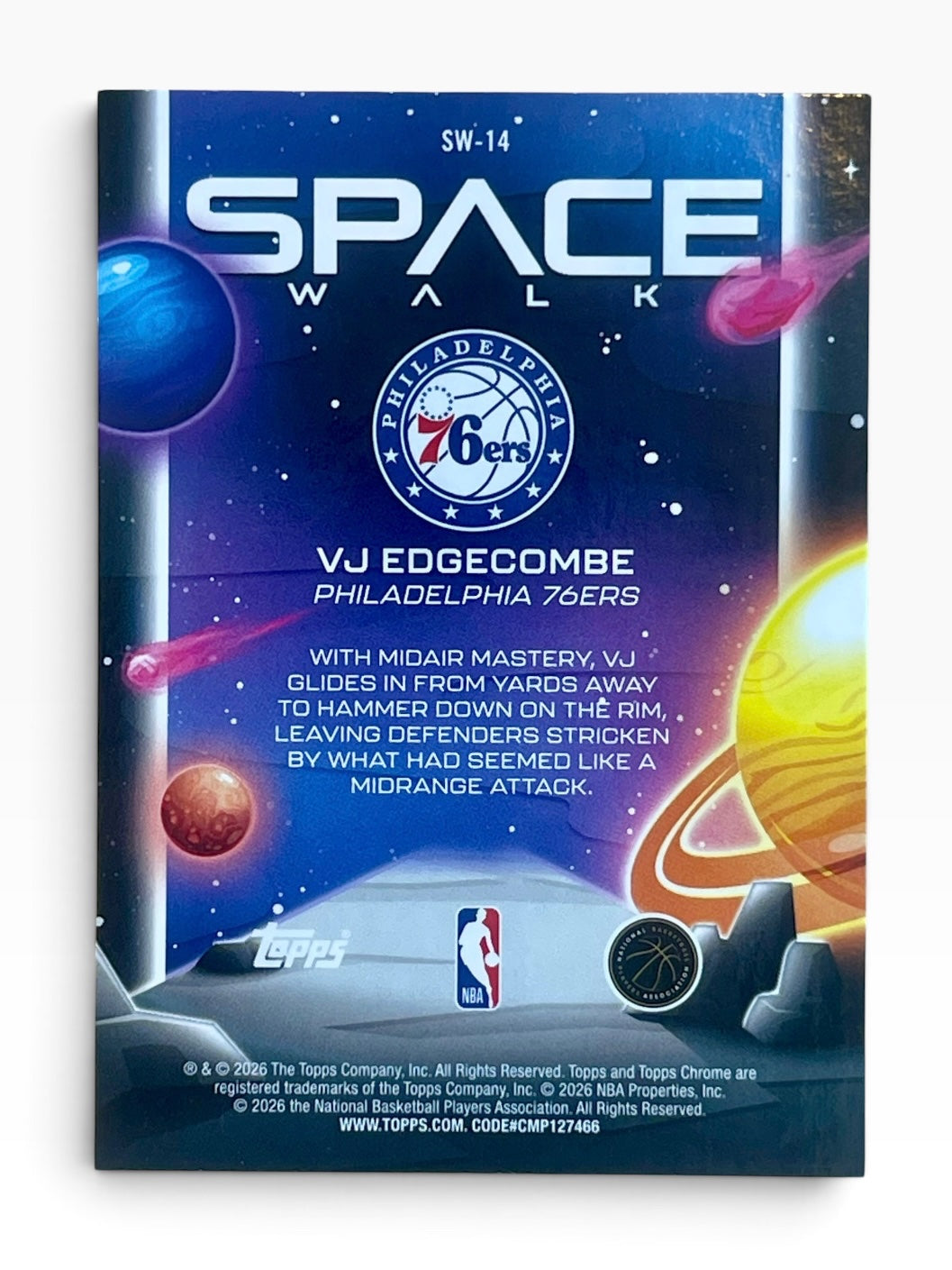 2025-26 Topps Chrome Cosmic Vj Edgecombe Space Walk