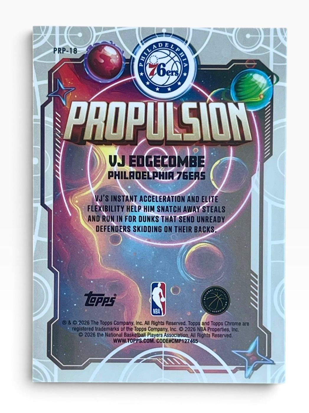 2025-26 Topps Chrome Cosmic Vj Edgecombe Propulsion
