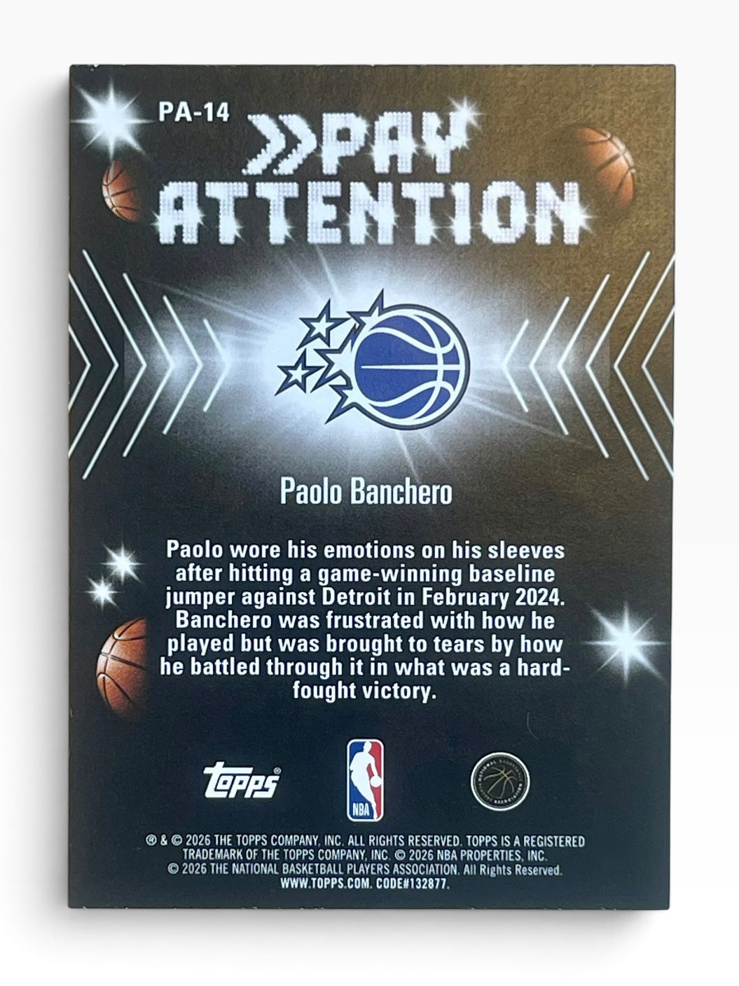 2025-26 Topps NBA Hoops Paolo Banchero Pay Attention Lighburst