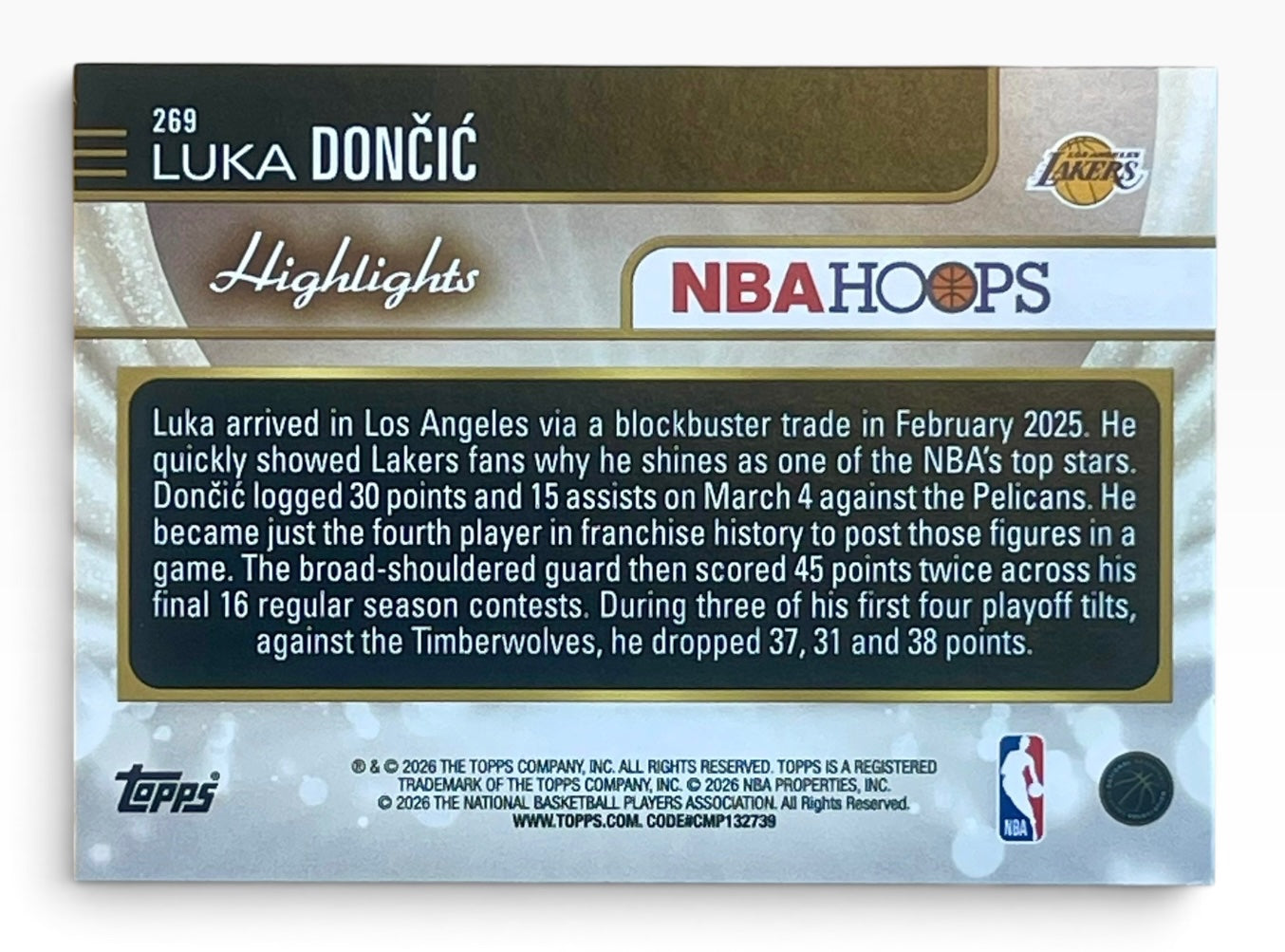 2025-26 Topps NBA Hoops Luka Doncic Highlights
