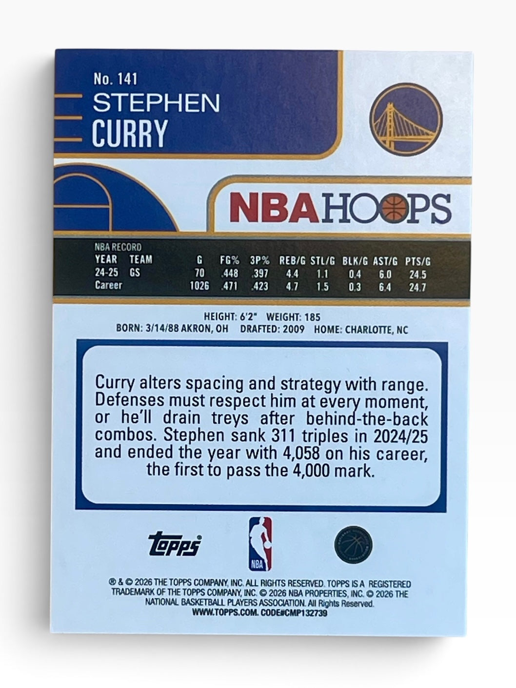 2025-26 Topps NBA Hoops Stephen Curry
