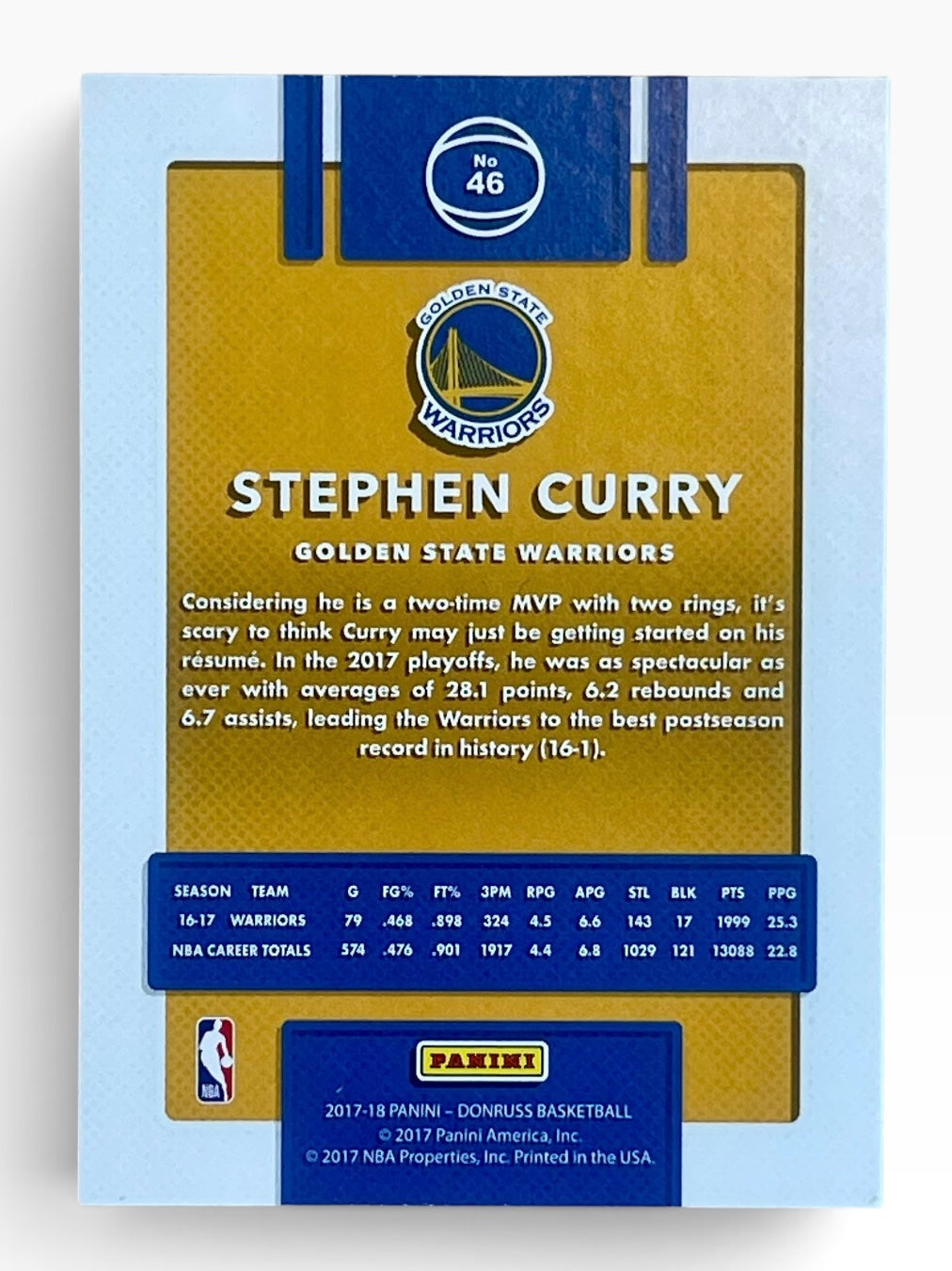 2017-18 Panini Optic Donruss Stephen Curry