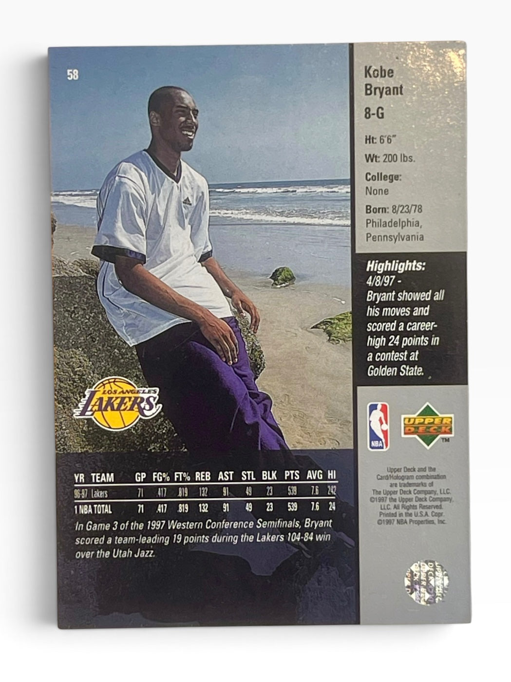 1997 Upper Deck Kobe Bryant
