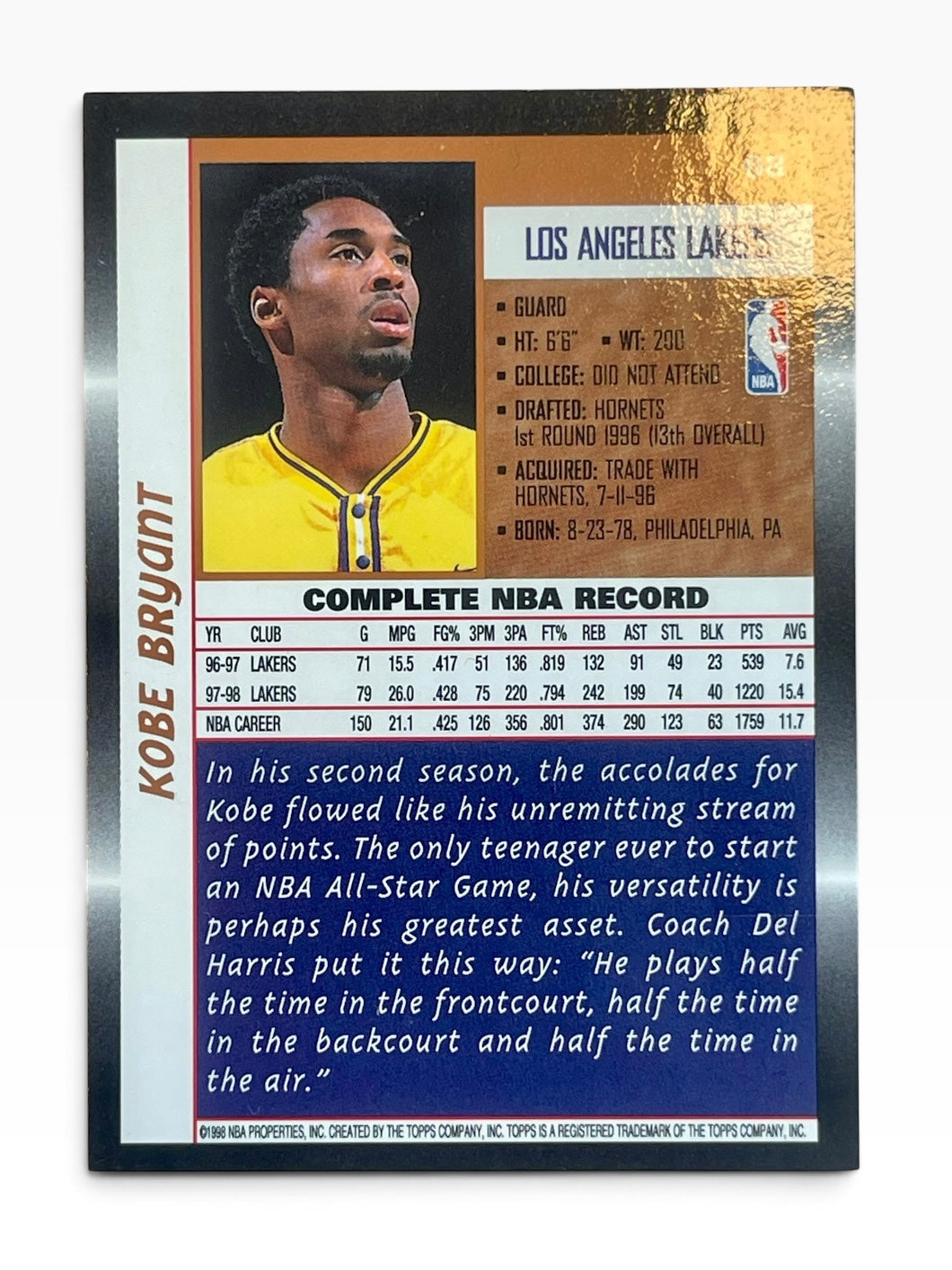 1998 Topps Kobe Bryant