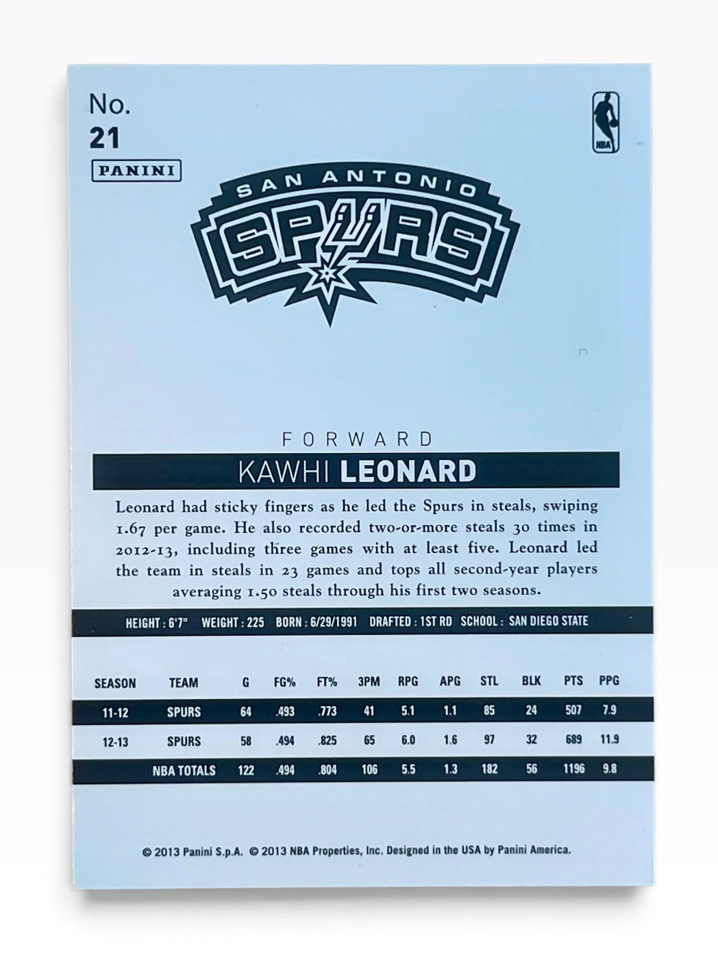 2013 Panini Hoops Kahwi Leonard Facsimile Auto