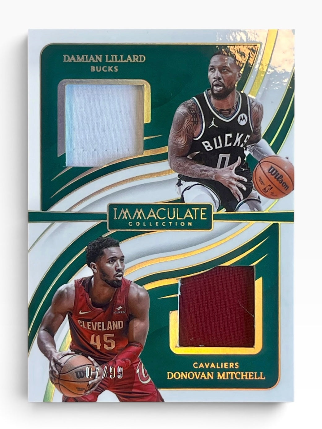 2023-24 Panini Immaculate Damian Lillard- Donovan Mitchel Dual Jersey