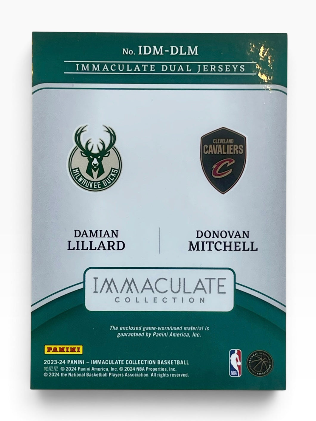 2023-24 Panini Immaculate Damian Lillard- Donovan Mitchel Dual Jersey