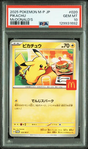 MCDONALD'S, #020, POKEMON M-P JP, 2025, PIKACHU, PSA 10