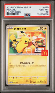 MCDONALD'S, #020, POKEMON M-P JP, 2025, PIKACHU, PSA 10