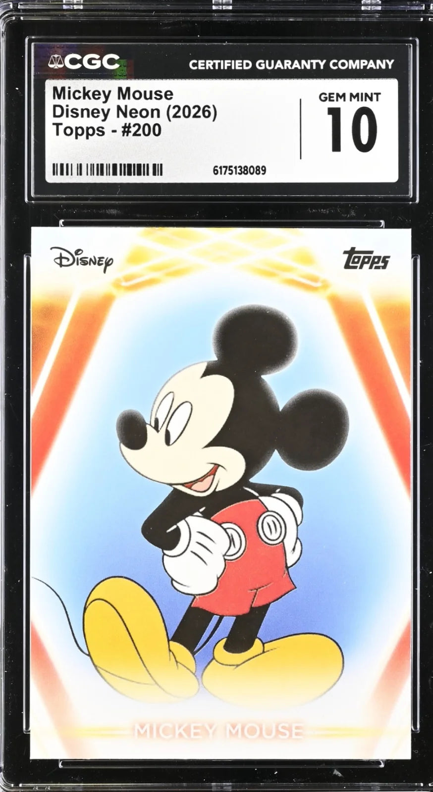 Mickey Mouse, Disney Neon, 2026, #200, CGC 10