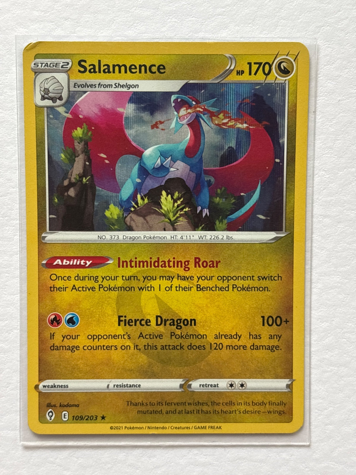 Salamence 109/203 · Holofoil (Evolving Skies)