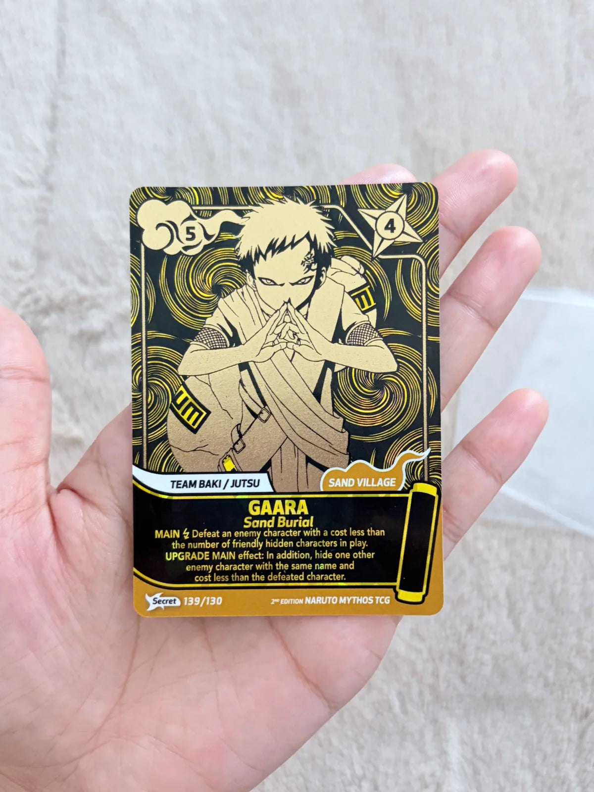 Naruto Mythos 139/130 GAARA Secret Gold 2nd. Edition