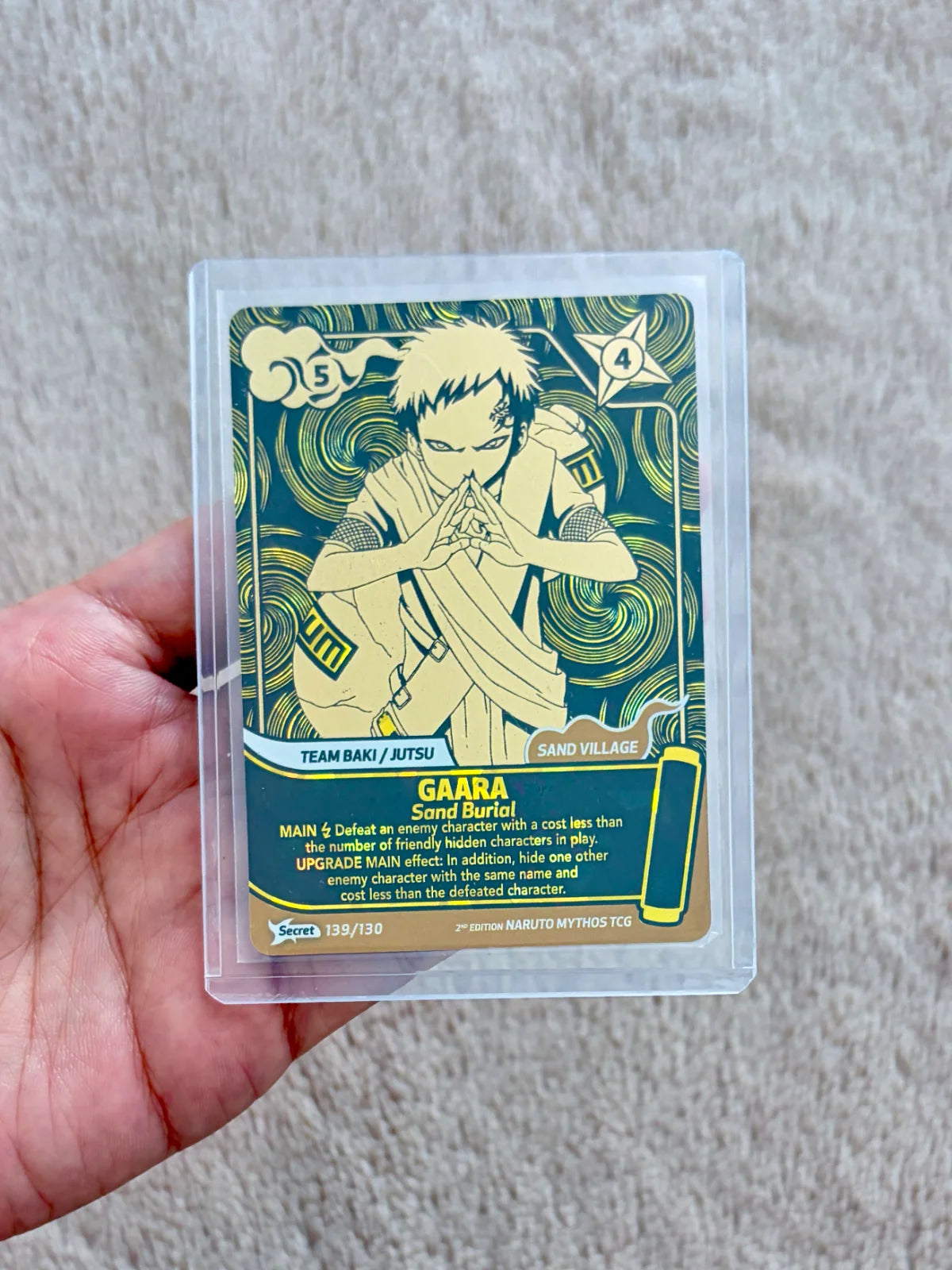 Naruto Mythos 139/130 GAARA Secret Gold 2nd. Edition