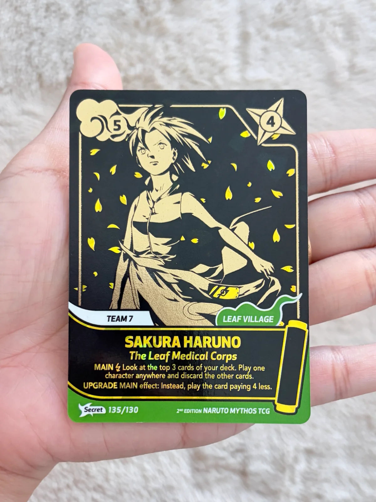 Naruto Mythos 135/130 SAKURA Secret Gold 2nd. Edition English