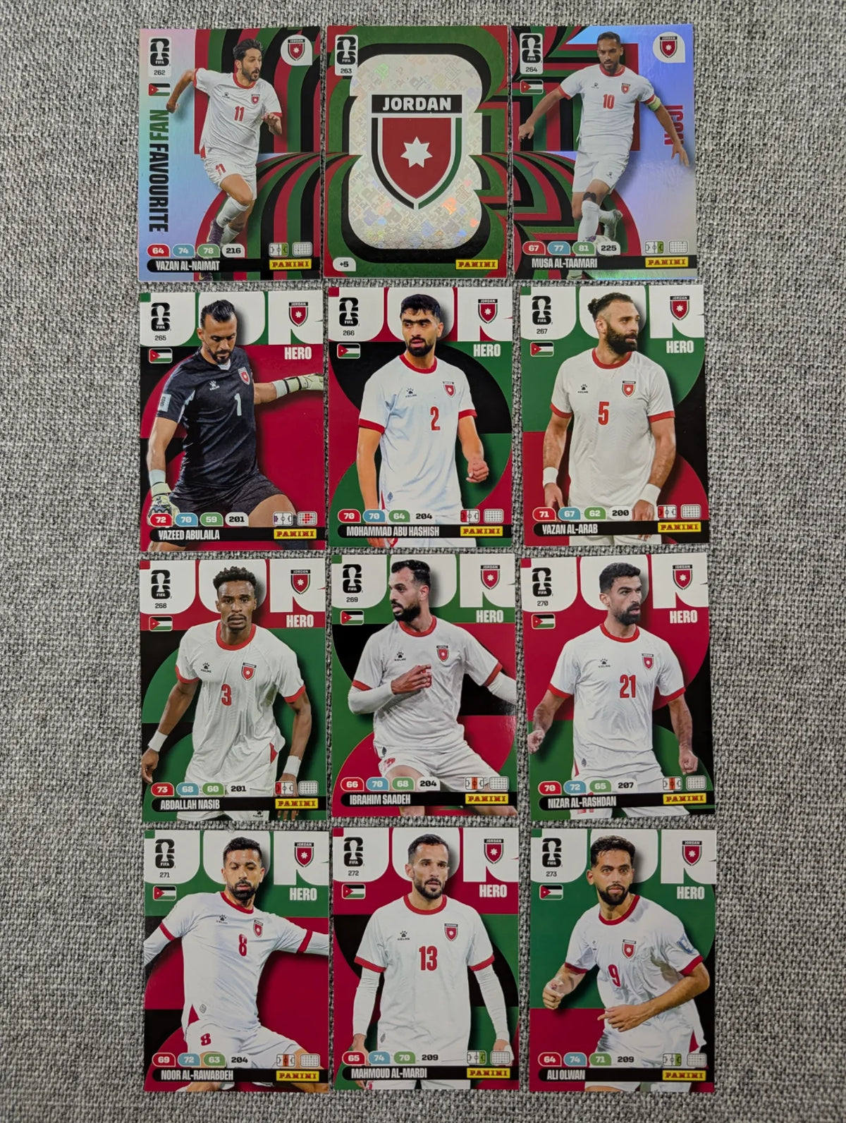Jordan - Full Set - Panini Adrenalyn XL World Cup 2026