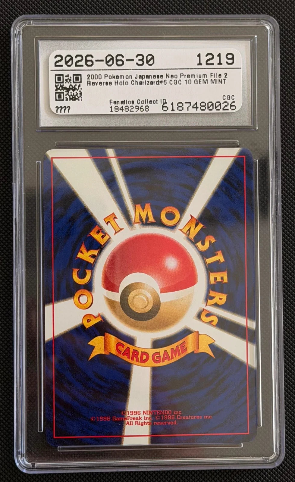 Charizard Neo Premium File 2 (JP) 006 (Unnumbered Promos (2000)) — CGC 10