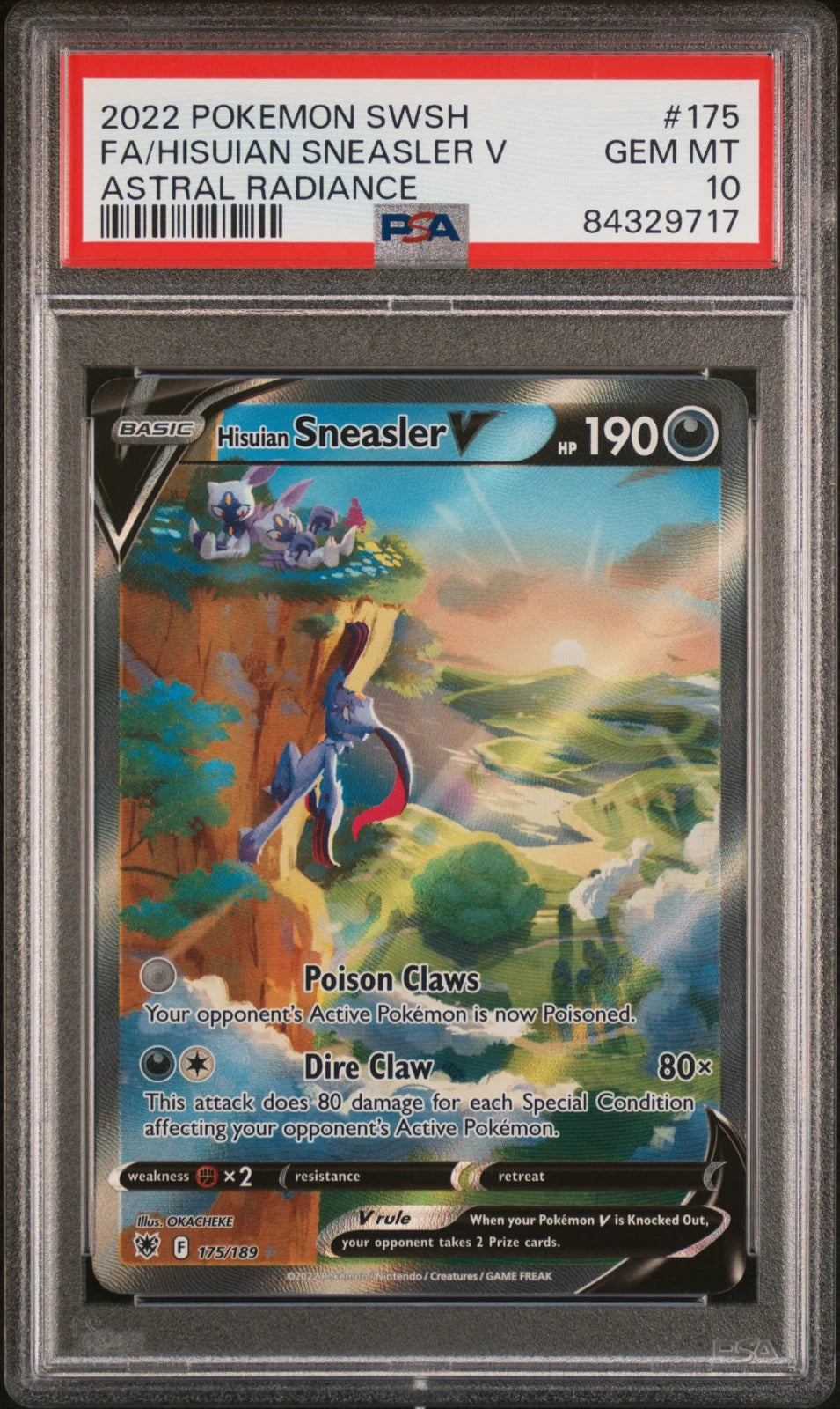 Hisuian Sneasler V (Alternate Full Art) 175/189 (Astral Radiance) — PSA 10