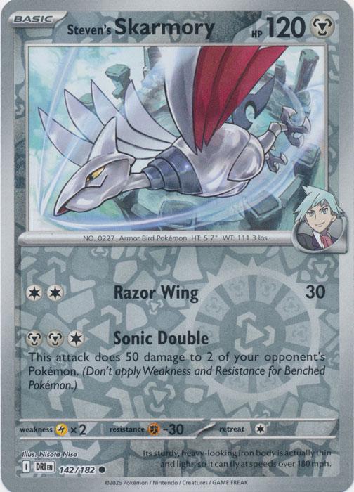 Steven's Skarmory 142/182 · Reverse Holofoil (Destined Rivals)