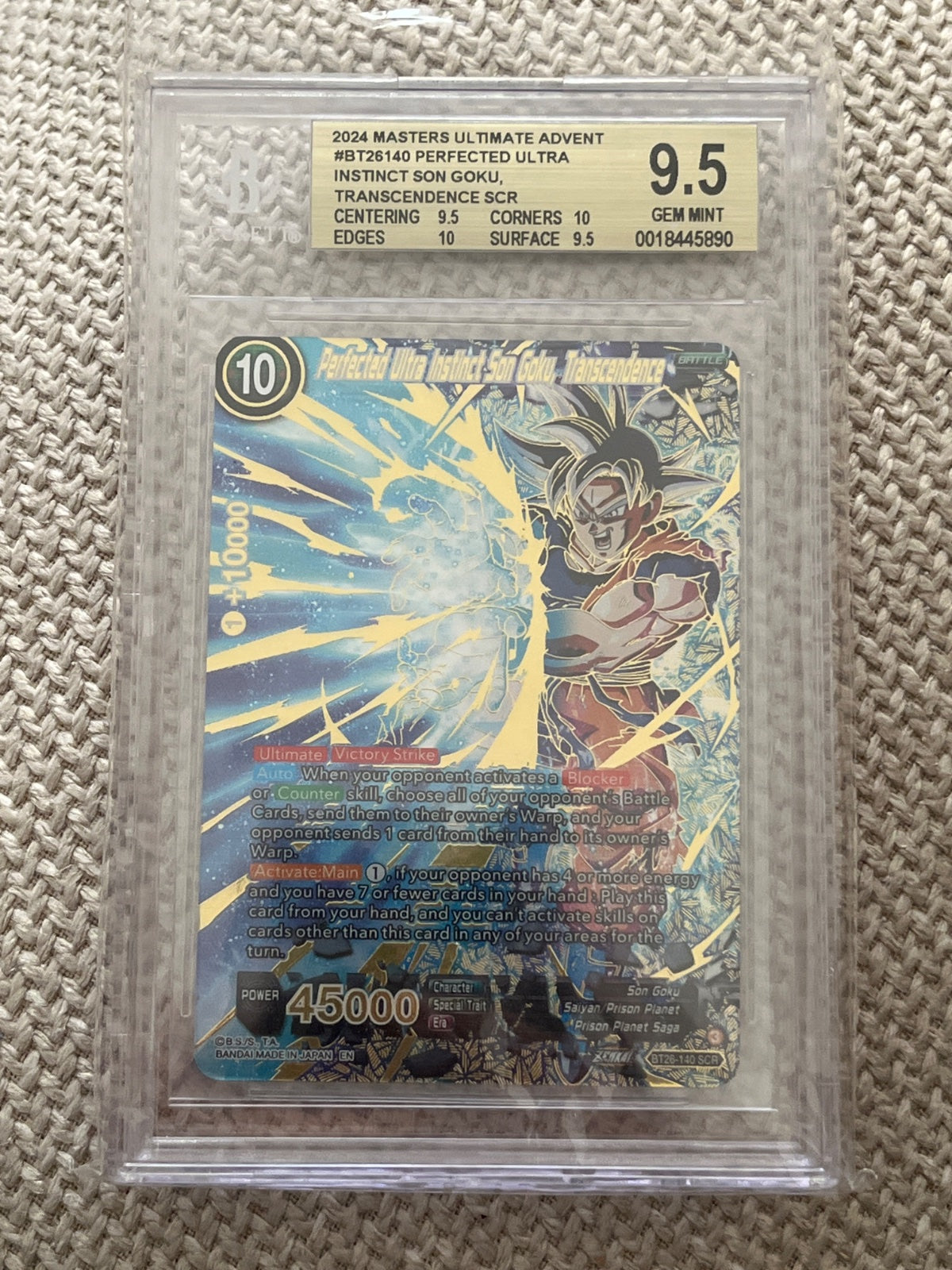 Perfected Ultra Instinct Son Goku, Transcendence BT26-140 (Ultimate Advent) — BGS 9.5
