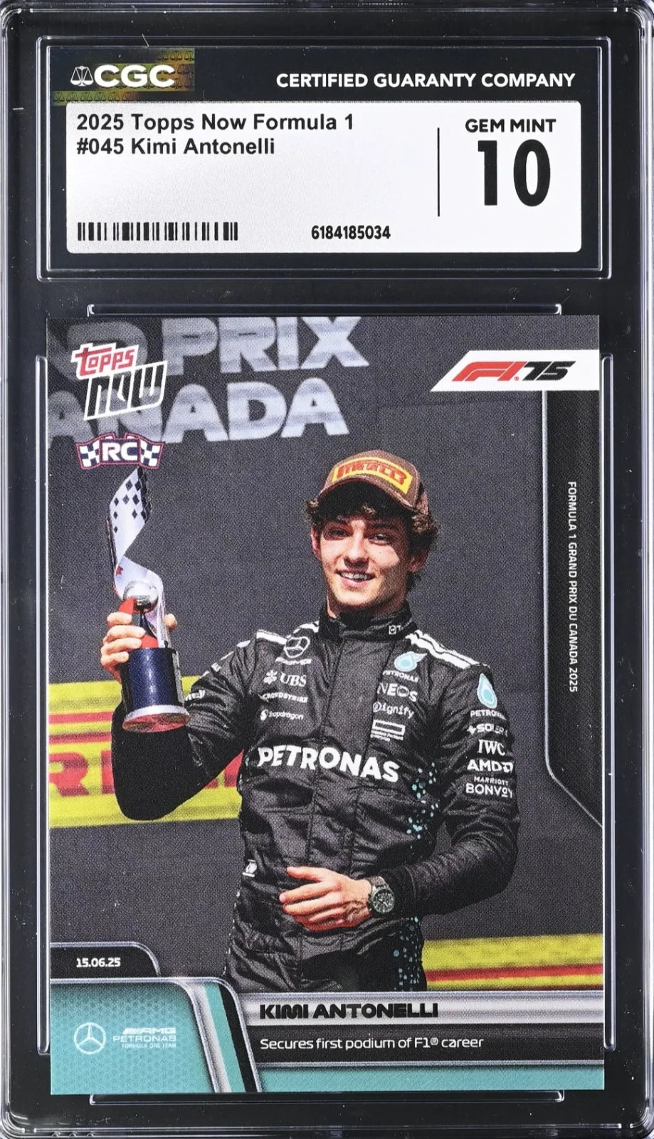 Kimi Antonelli, Topps, Now Formula 1, #045, CGC 10