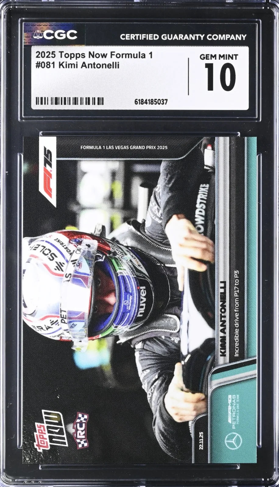 Kimi Antonelli, Topps, Now Formula 1, #081, CGC 10