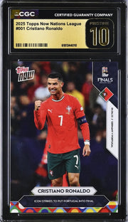 Cristiano Ronaldo,  Topps, 2025, #001, Now Nations League, PRISTINE 10