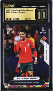 Cristiano Ronaldo,  Topps, 2025, #001, Now Nations League, PRISTINE 10