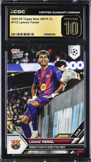 Lamine Yamal, Topps, Now UEFA CL, #112, PRISTINE 10