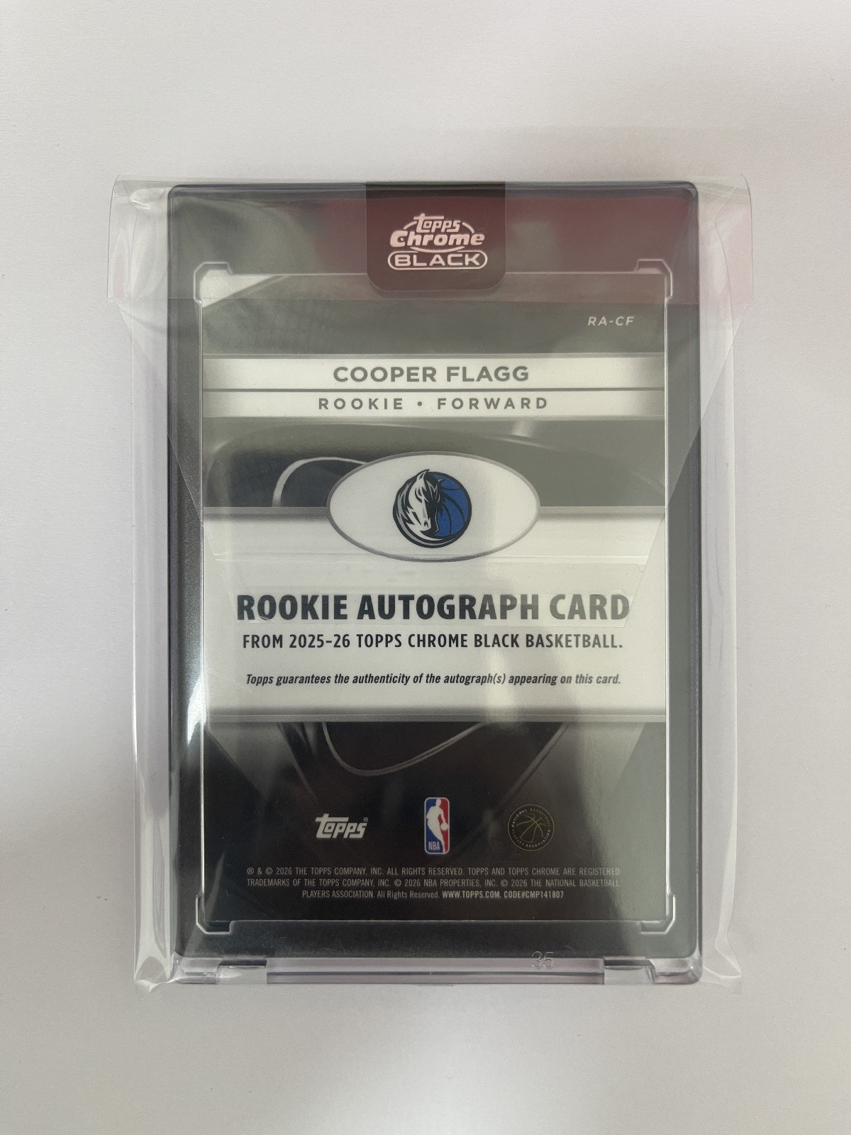 Cooper Flagg Rookie Auto /25 - Topps Chrome Black On Card Rookie Autograph