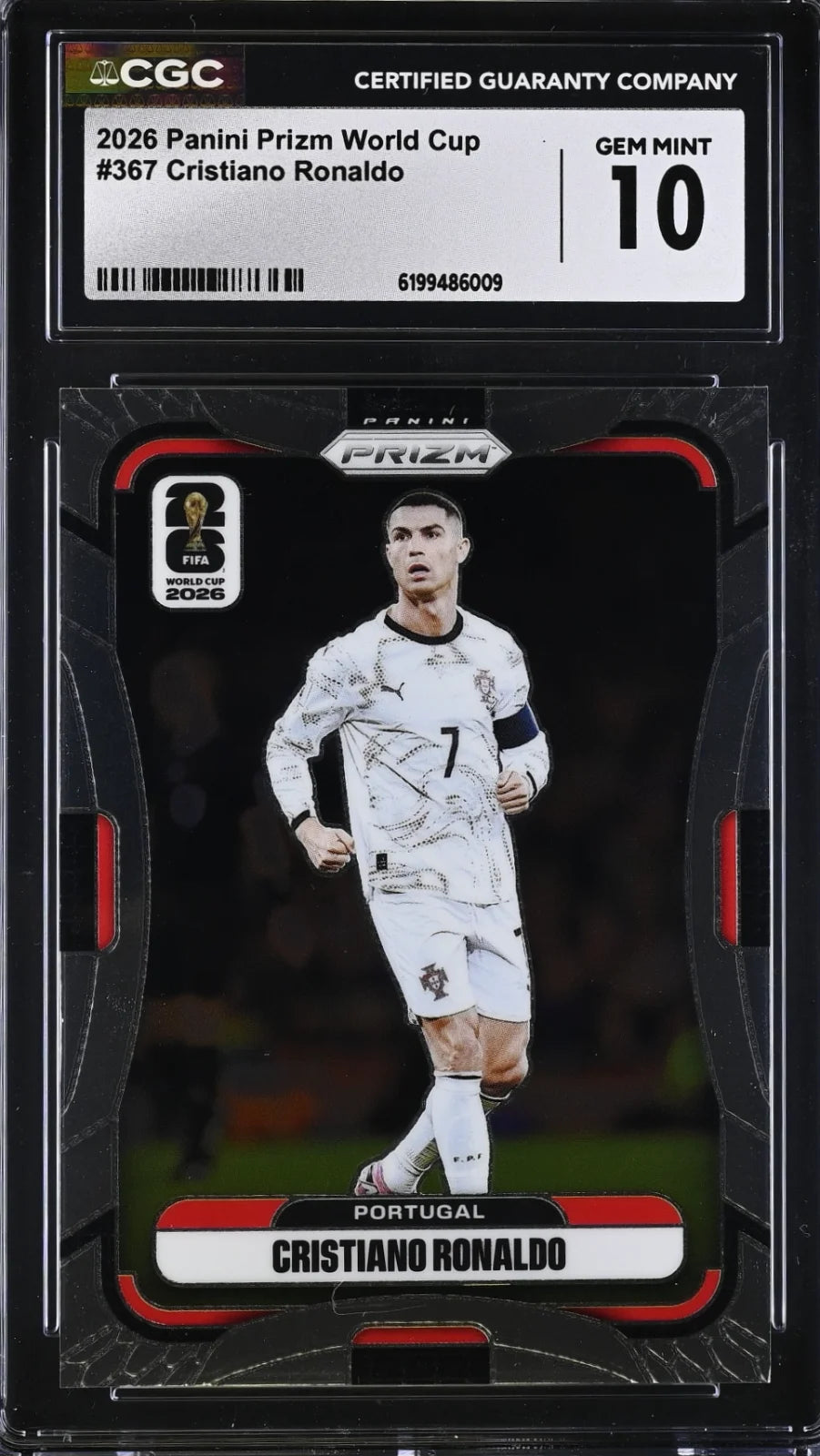 Cristiano Ronaldo,  Panini, Prizm World Cup, #367, CGC 10