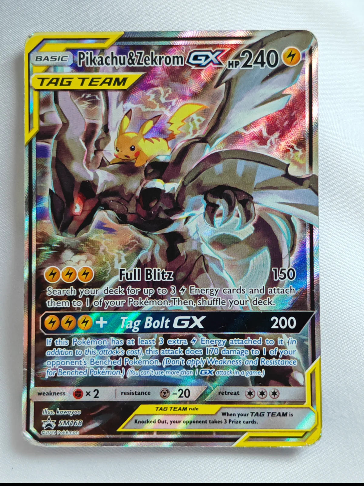 Pikachu & Zekrom GX SM168 (Sun & Moon Promo)