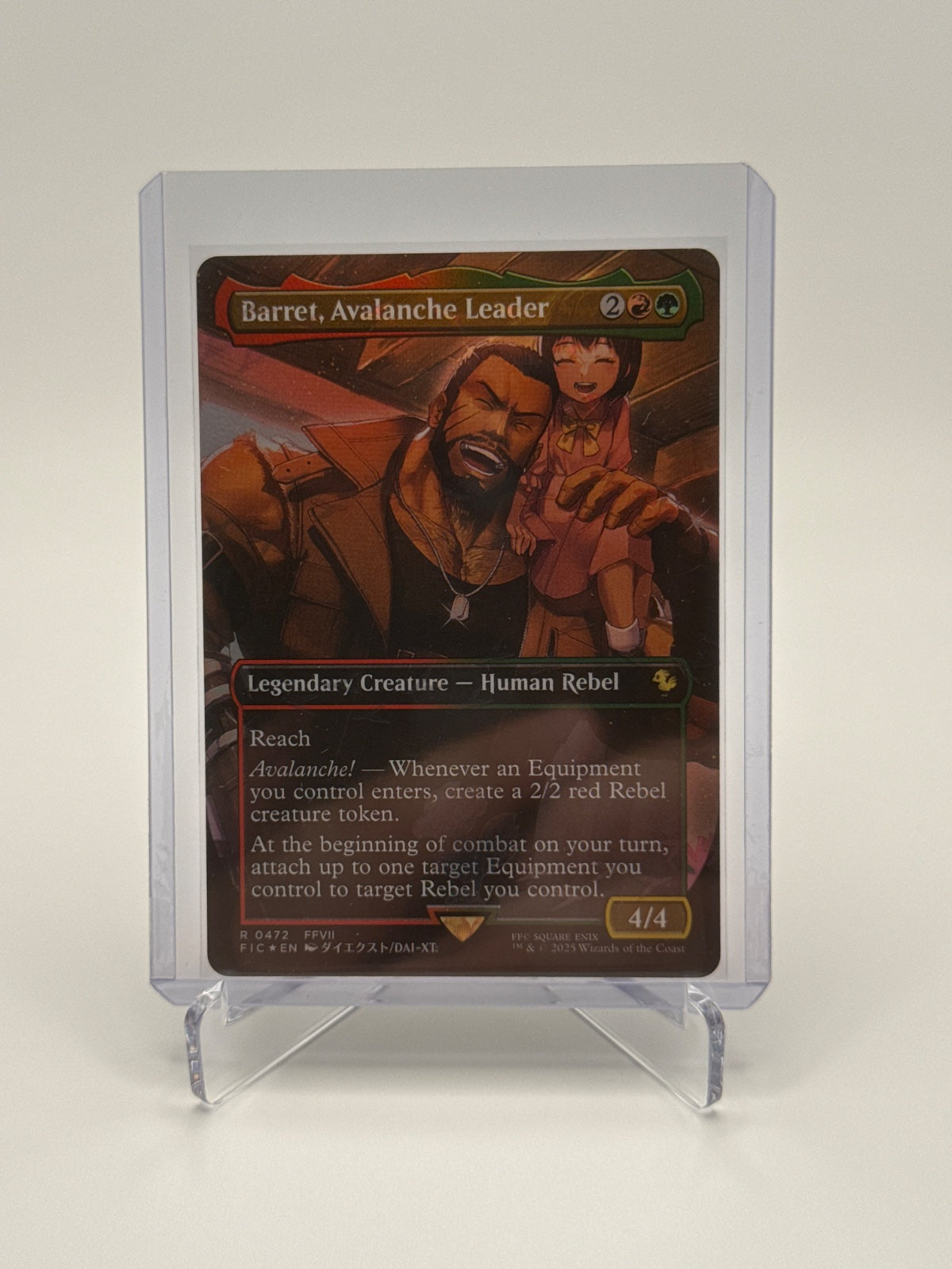 Barret, Avalanche Leader (Borderless) (Chocobo Track Foil) 472 (Commander: FINAL FANTASY)