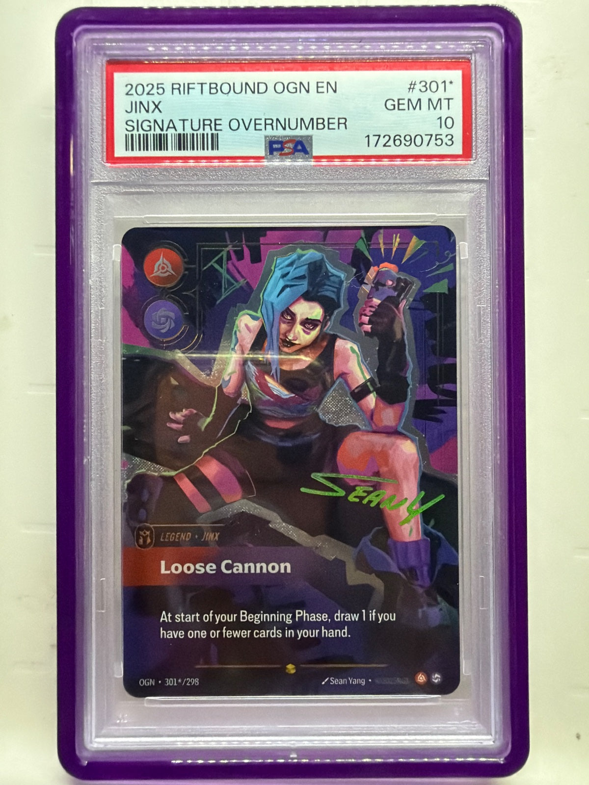 Jinx - Loose Cannon (Alternate Art) 301*/298 (Origins) — PSA 10