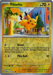 Pikachu 018/091 · Reverse Holofoil (Paldean Fates)