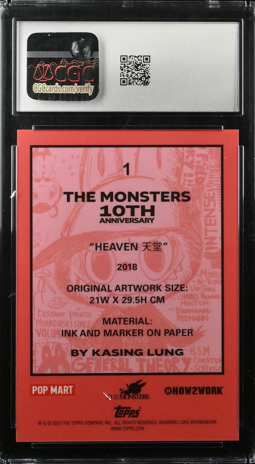 Labubu 10th Anniv., Topps, 2025, Chrome, #1, CGC 10