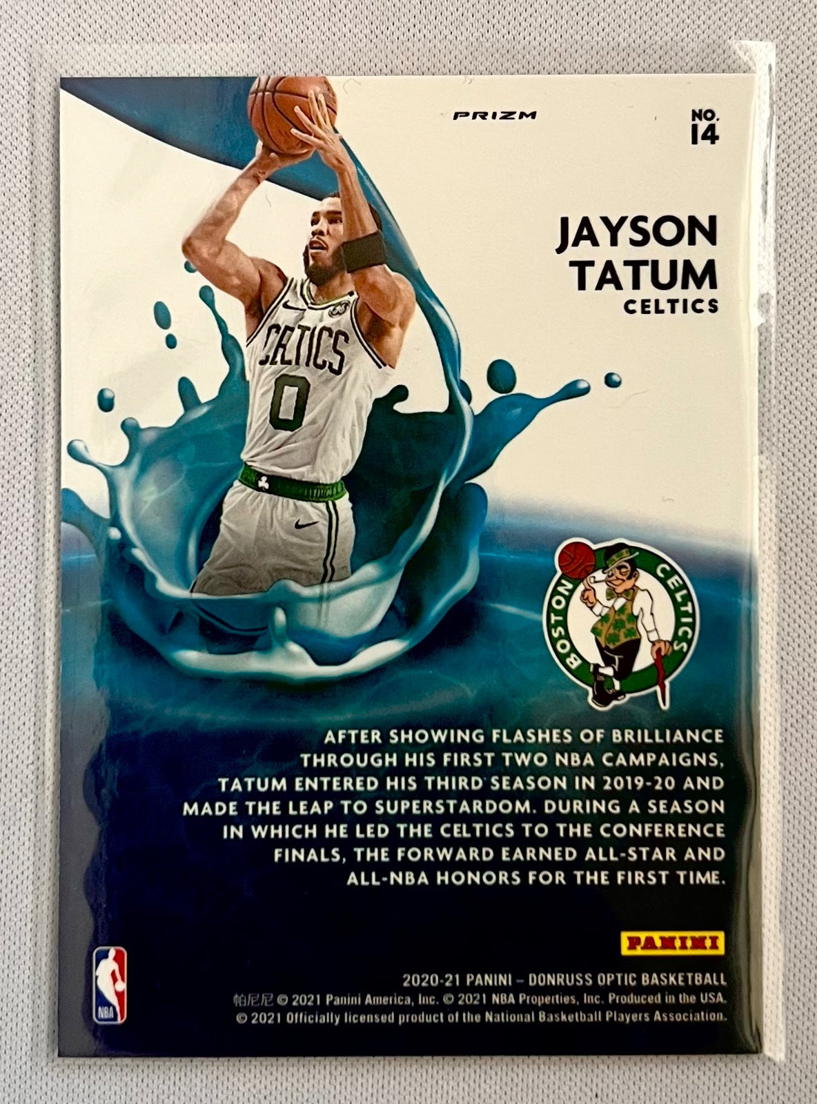 2020-21 Panini Donruss Optic - Splash! Jayson Tatum #14 Holo Prizm