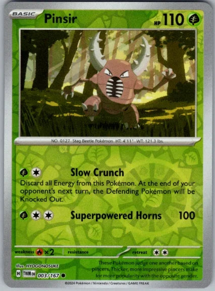Pinsir 003/167 · Reverse Holofoil (Twilight Masquerade)