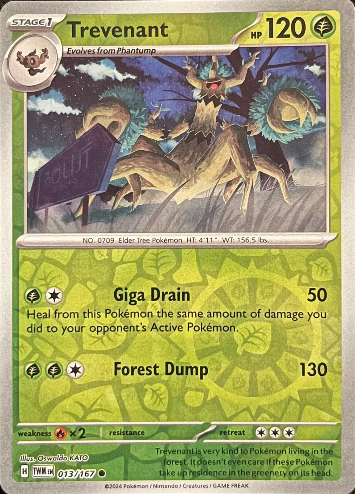 Trevenant 013/167 · Reverse Holofoil (Twilight Masquerade)