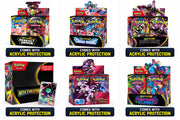 6 sealed booster boxes, each with acrylic protection.