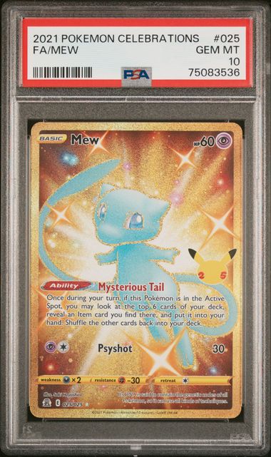 Mew (Secret) 025/025 (Celebrations) — PSA 10