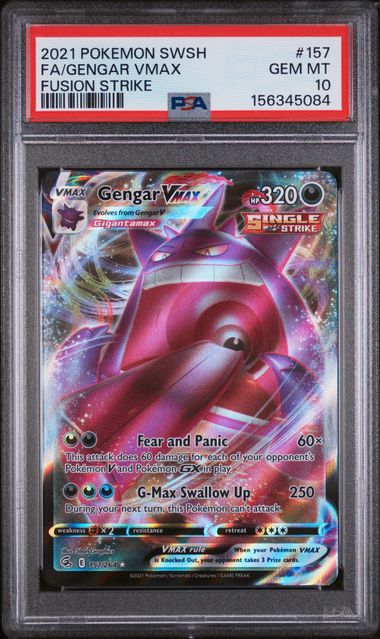 Gengar VMAX 157/264 (Fusion Strike) — PSA 10