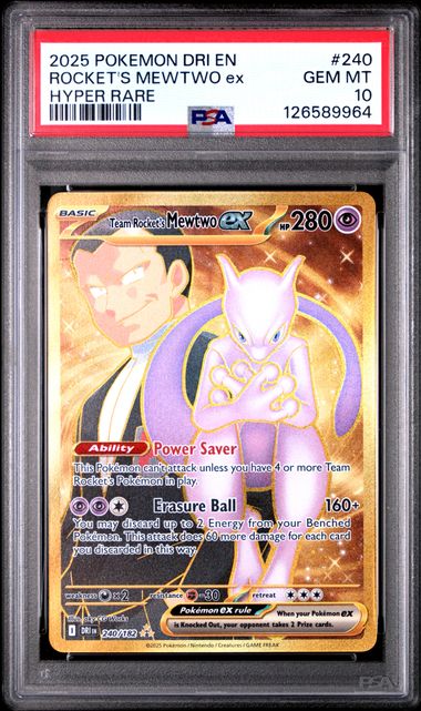 Team Rocket's Mewtwo ex 240/182 (Destined Rivals) — PSA 10