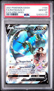 Rayquaza V (Alternate Full Art) 194/203 (Evolving Skies) — PSA 10