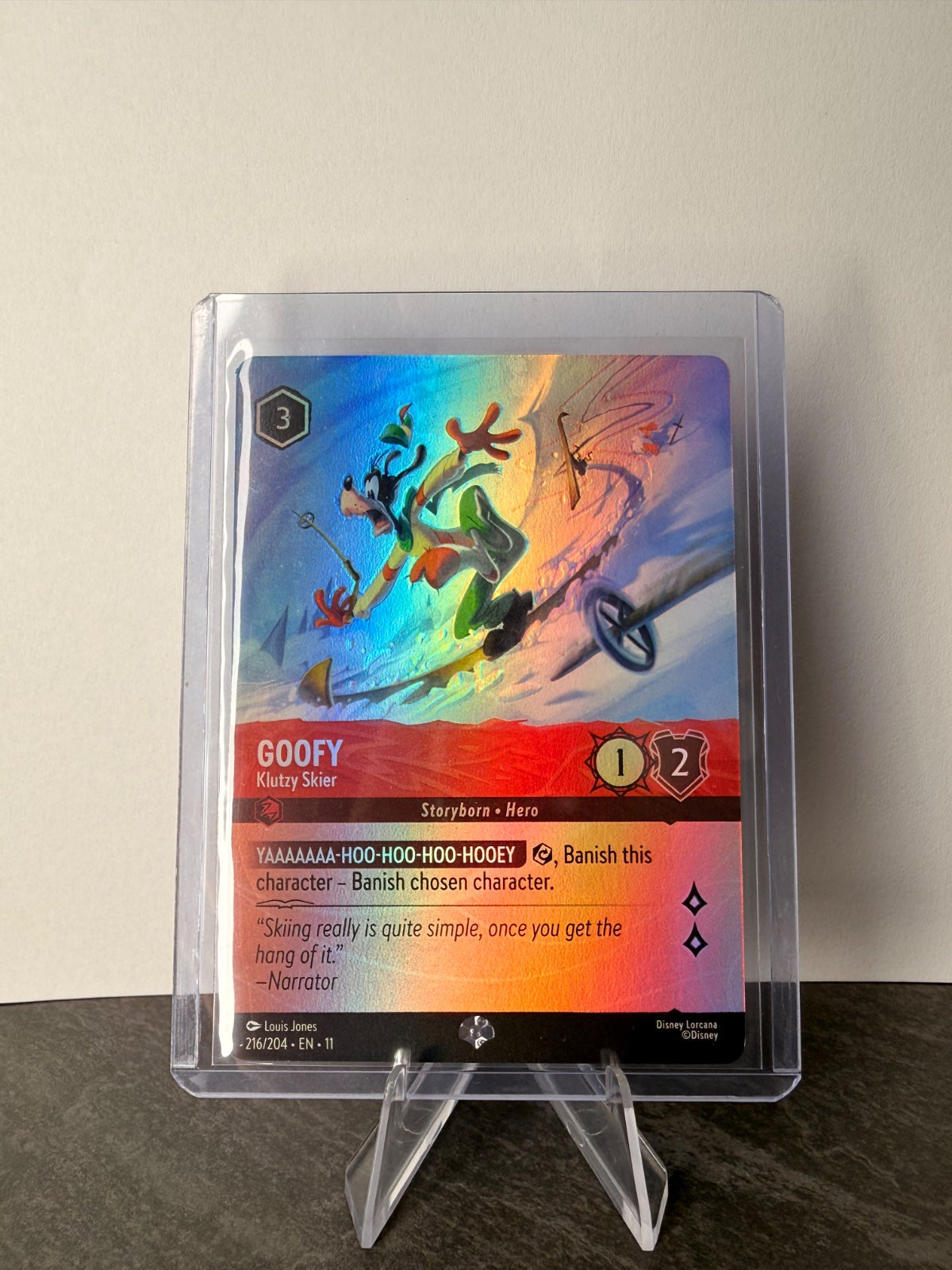 Disney Lorcana Goofy – Klutzy Skier #216/204 Epic Foil