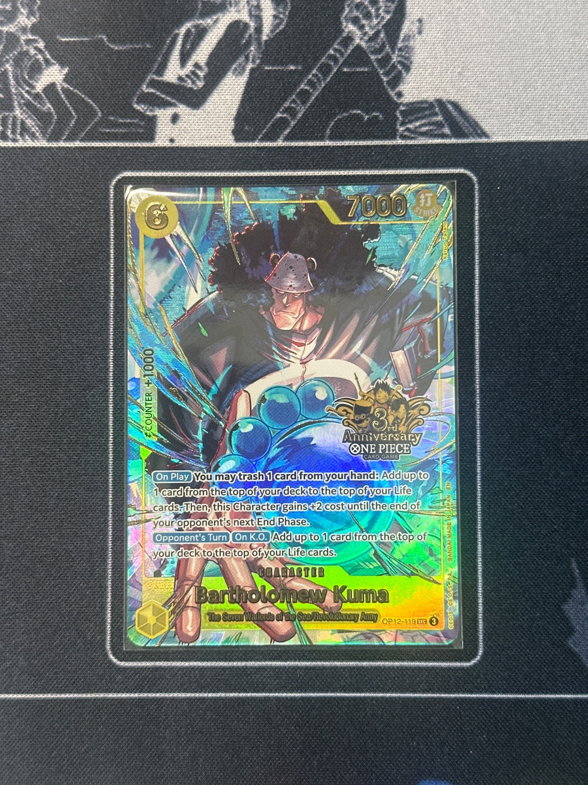 Bartholomew Kuma (Japanese Version 3rd Anniversary Set) OP12-119 (One Piece Promotion Cards)