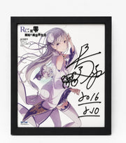 Re:Zero Tappei Nagatsuki Hand-Signed Acrylic – Emillia – 2016 – Rare Authentic Autograph (lottery Winner) ( S\N 004 )