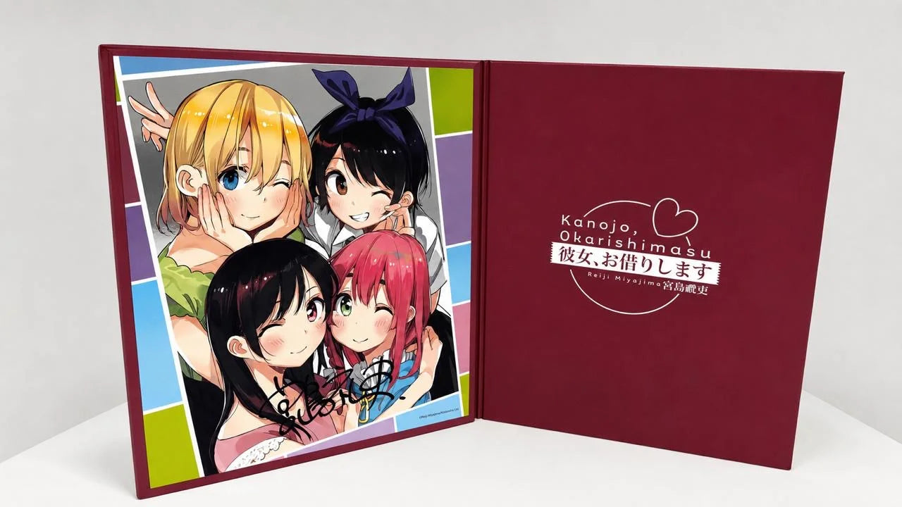 Rent a Girlfriend Signed Shikishi by Author + Goodies Bag ( S\N 008 )