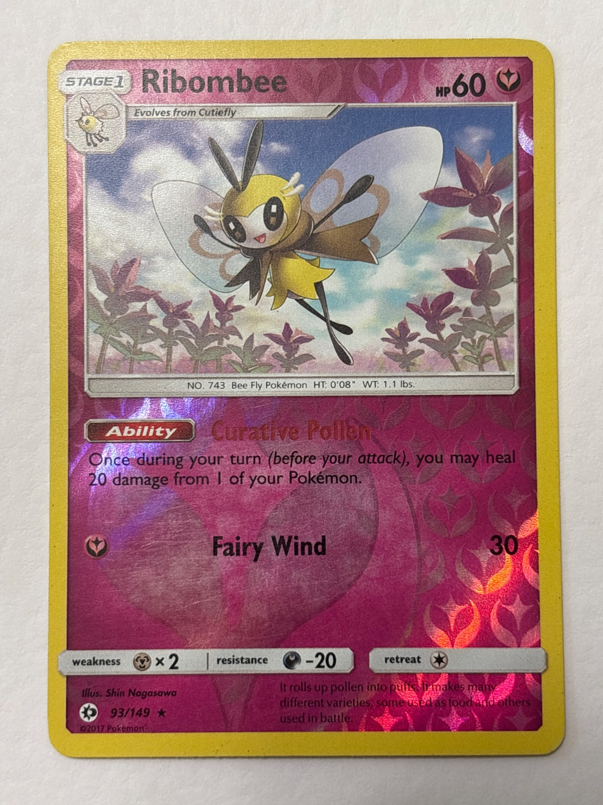 Ribombee 93 · Reverse Holofoil (Sun & Moon Base Set)