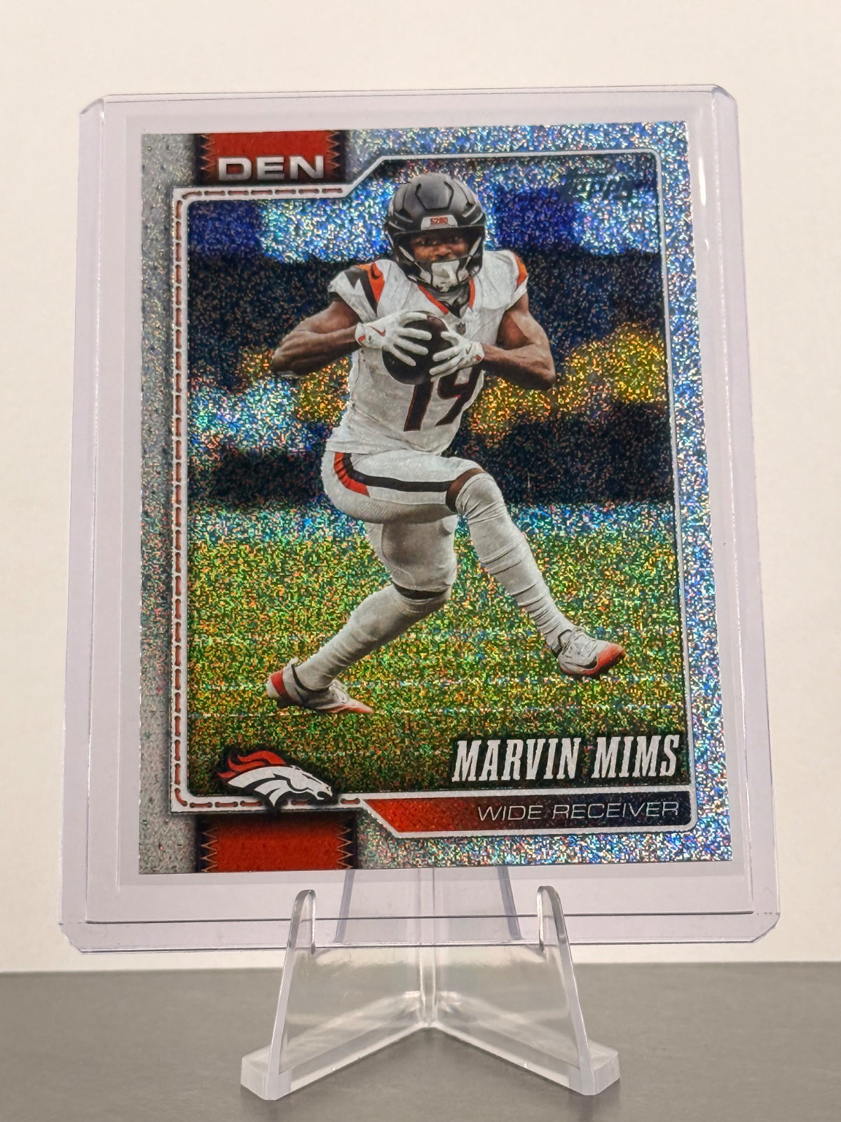 2026 Topps Flagship Marvin Mims #63 Sand Glitter Parallel – Denver Broncos