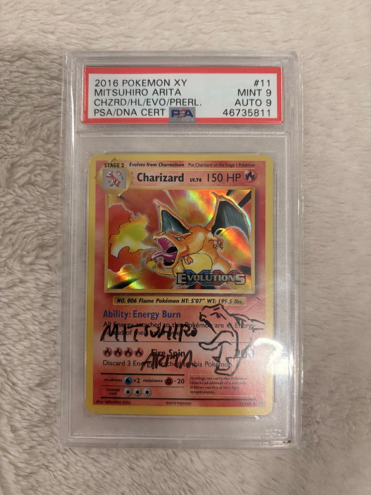 2016 Charizard PSA Auto 9 Signed